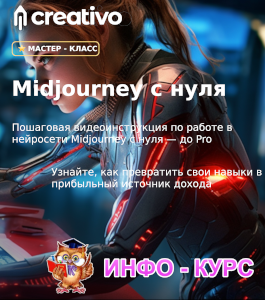 Мастер-класс Midjourney с нуля (Оксана Решетнёва, Creativo)