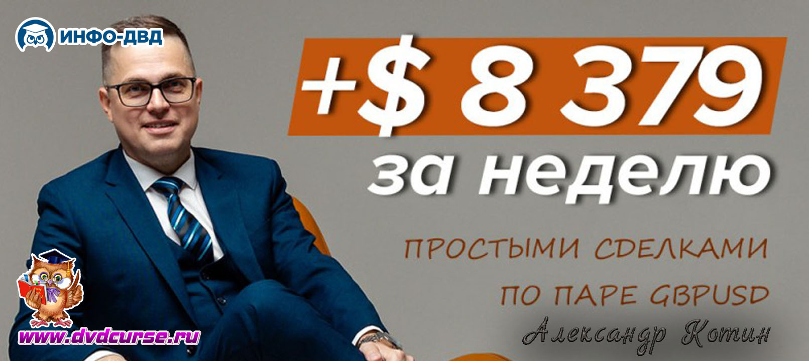 Видеозапись Прибыль +8379$ за неделю по паре GBP/USD - Александр Котин, Издательство Info-DVD