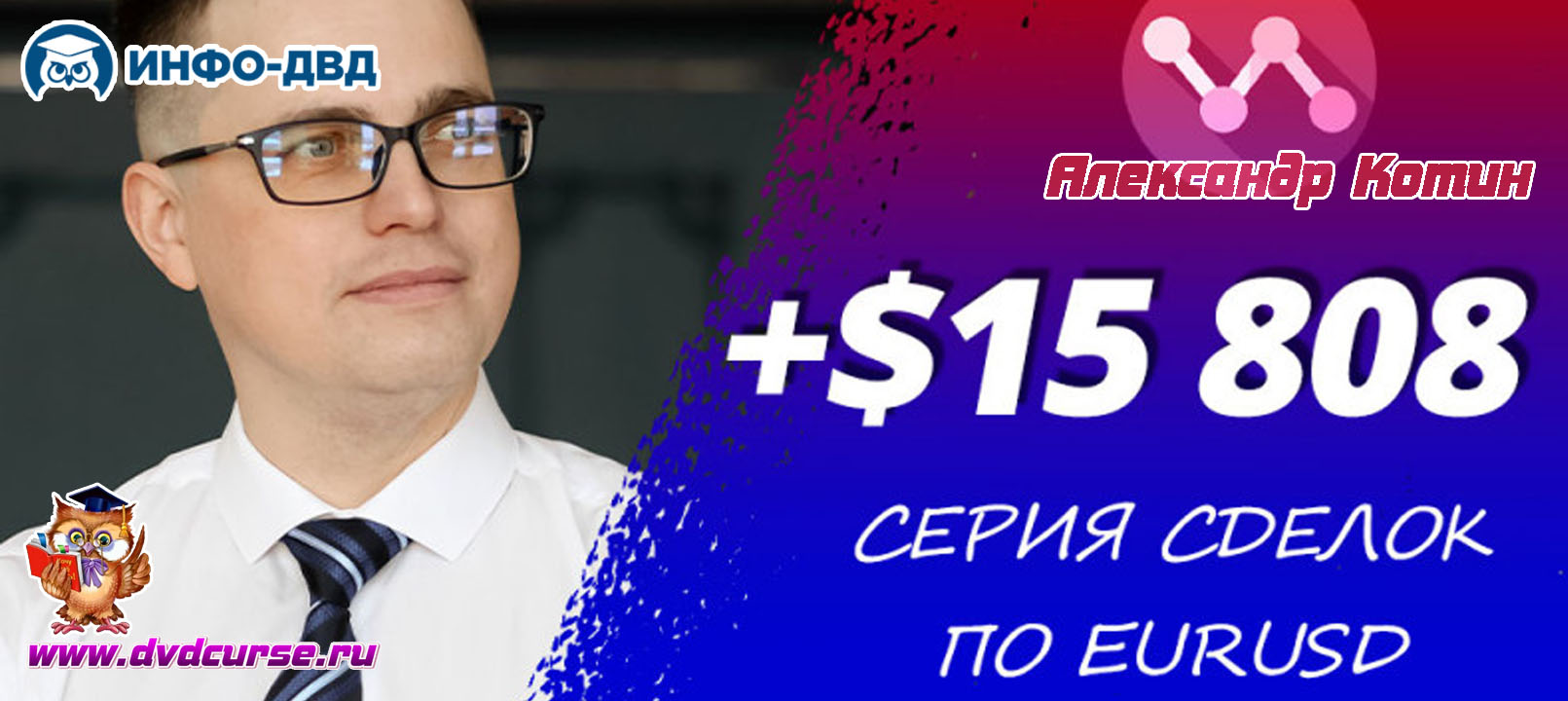 Видеозапись Серия сделок по EURUSD принесла +$15 808 - Александр Котин, Издательство Info-DVD