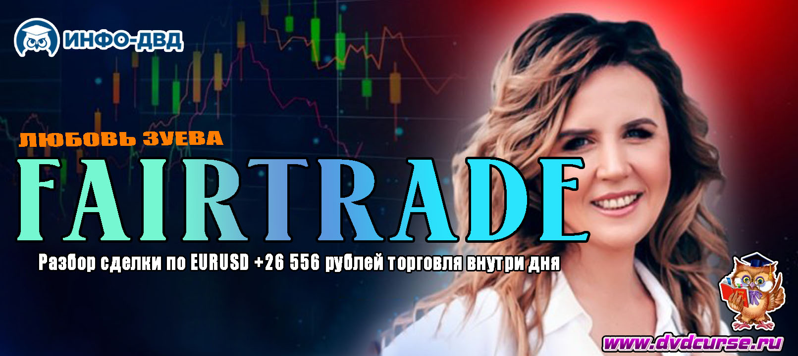 Видеозапись FairTrade. Разбор сделки по EURUSD +26 556Р торговля внутри дня - Любовь Зуева, Издательство Info-DVD