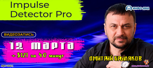 Видеозапись Impulse Detector. 12 марта: +$121 за 40 минут - Дмитрий Брыляков, Издательство Info-DVD
