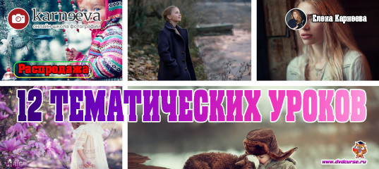 Распродажа 12 тематических уроков (Елена Карнеева, Онлайн школа фотографии)